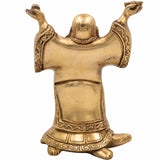 Brass Lord Kubera Idol for Wealth | Kuber Dhanapati Vigraha Murti | Kuvera Ashtadhatu Statue for Pooja, Home Temple & Vastu,Gold, 8.5 Inch, 1 Piece