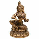 Brass Annapurna Devi Idol | Annapoorna Mata Murti | Parvati Annapurneshwari Amman Statue for Pooja Room, Home Temple & Gifts,Gold, 10 Inch, 1 Piece