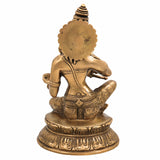 Brass Annapurna Devi Idol | Annapoorna Mata Murti | Parvati Annapurneshwari Amman Statue for Pooja Room, Home Temple & Gifts,Gold, 10 Inch, 1 Piece