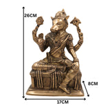 Handcrafted Brass Varahi Amman Idol | Varahi Devi Murti | Varahi Mata Statue | Dandanayaki Varahi Vigraha for Pooja, Temple & Home Decor, Gold, 10.5 Inch, 1 Piece