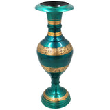 Brass Flower Vase | Brass Vases | Flower | Brass | Phooladaan | Vas | Vaz | Brass Vases For Home | Beautiful Vase | Brass Vase, Green, 15 Inch, 1 Piece