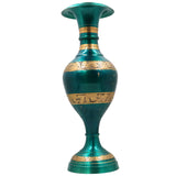 Brass Flower Vase | Brass Vases | Flower | Brass | Phooladaan | Vas | Vaz | Brass Vases For Home | Beautiful Vase | Brass Vase, Green, 15 Inch, 1 Piece
