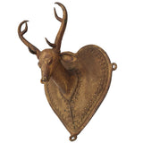 Brass Deer Idol | Mriga, Harin, Jinka Face Statue | Peetal, Pittal, Vellipittalam Showpiece | Blackbuck, Cheetal, Sambhar Figurine, Gold, 8 Inch, 1 Piece