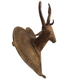 Brass Deer Idol | Mriga, Harin, Jinka Face Statue | Peetal, Pittal, Vellipittalam Showpiece | Blackbuck, Cheetal, Sambhar Figurine, Gold, 8 Inch, 1 Piece