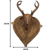 Brass Deer Idol | Mriga, Harin, Jinka Face Statue | Peetal, Pittal, Vellipittalam Showpiece | Blackbuck, Cheetal, Sambhar Figurine, Gold, 8 Inch, 1 Piece