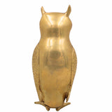 Brass Ullu Idol for Vastu | Handcrafted Peetal Owl Murti (Uluka, Gubbarellu, Pippaluk) for Wealth, Home Decor & Lakshmi Pooja,Gold, 8 Inch, 1 Piece