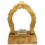 Traditional Brass Pooja Chowki, Puja Peeth Peetha Sinhasan Bajot Chowki, Handcrafted Brass Puja Pat Patta Platform for Home Mandir & Temple Decor,Gold, 9 Inch, 1 Piece