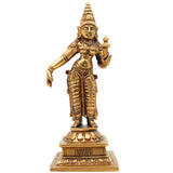 Handcrafted Brass Sri Devi Silai, Lakshmi Idol | Mahalakshmi Murti | Shri Kamala Devi Statue for Home Temple, Pooja & Gifts, Gold, 5 Inch, 1 Piece