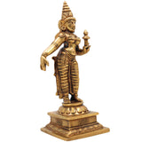 Handcrafted Brass Sri Devi Silai, Lakshmi Idol | Mahalakshmi Murti | Shri Kamala Devi Statue for Home Temple, Pooja & Gifts, Gold, 5 Inch, 1 Piece