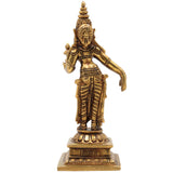 Handcrafted Brass Sri Devi Silai, Lakshmi Idol | Mahalakshmi Murti | Shri Kamala Devi Statue for Home Temple, Pooja & Gifts, Gold, 5 Inch, 1 Piece