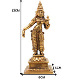 Handcrafted Brass Sri Devi Silai, Lakshmi Idol | Mahalakshmi Murti | Shri Kamala Devi Statue for Home Temple, Pooja & Gifts, Gold, 5 Inch, 1 Piece