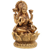 Brass Lakshmi Idol – Mahalakshmi | Kamala Devi | Shri Laxmi Murti for Pooja, Temple & Home Decor,Gold, 11 Inch, 1 Piece
