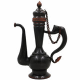 Handcrafted Peetal Brass Kettle Idol | Traditional Pittal Surahi Chai Pot | Vintage Hitale Water Jug for Pooja, Decor & Gift | Ethnic Indian Pittala Sculpture,Brown, 11 Inch, 1 Piece