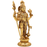 Brass Harihara Idol | Shankaranarayana Vishnu Shiva Murti | Handmade Peetal Pittal Pital Sculpture, Gold, 11 Inch, 1 Piece