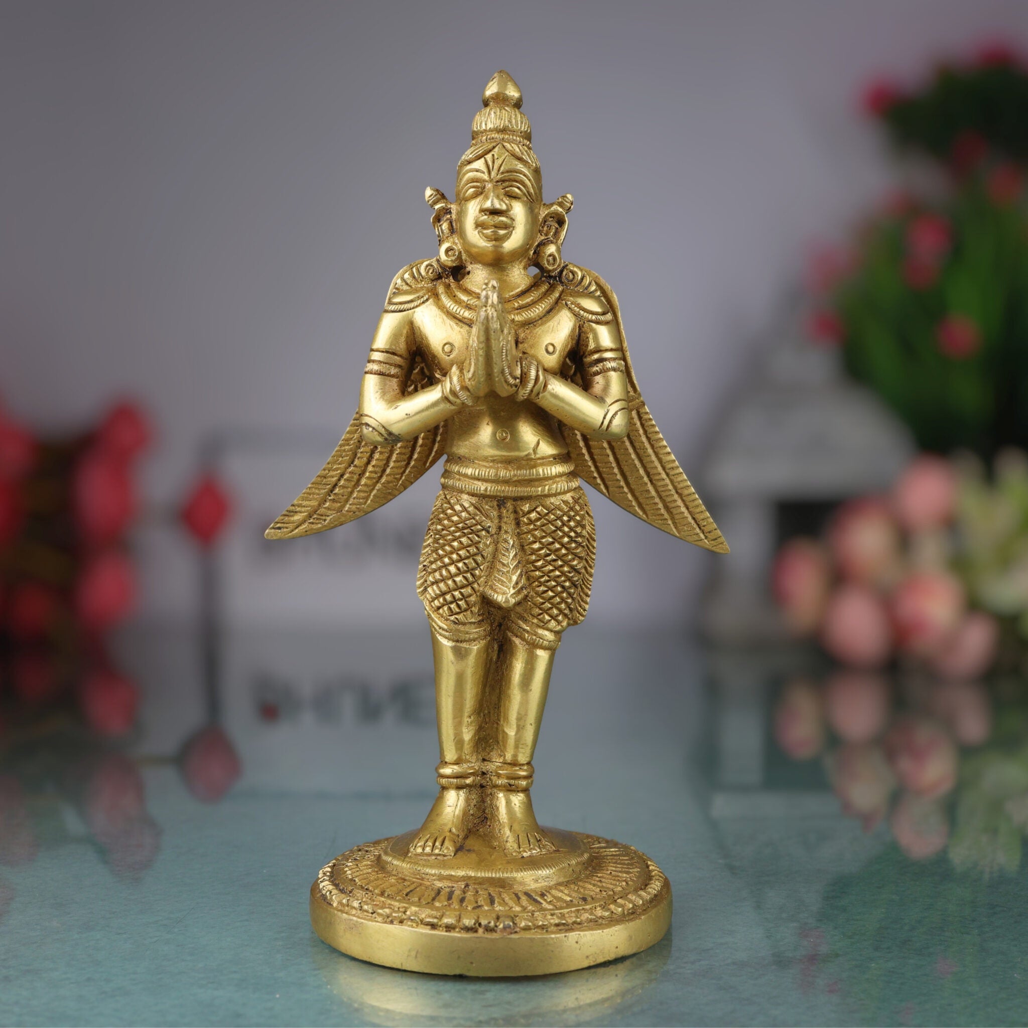 Brass Garuda Deva Idol – Vishnu Vahana | Suparna Pakshiraja Khageshwara Murti for Pooja, Decor & Gifting