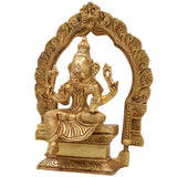 Brass Vinayaki Idol | Female Ganesha Murti | Stri Ganeshani Devi Statue | Pital Gajamukhi Yogini for Puja, Decor & Gifts, Gold, 8 Inch, 1 Piece