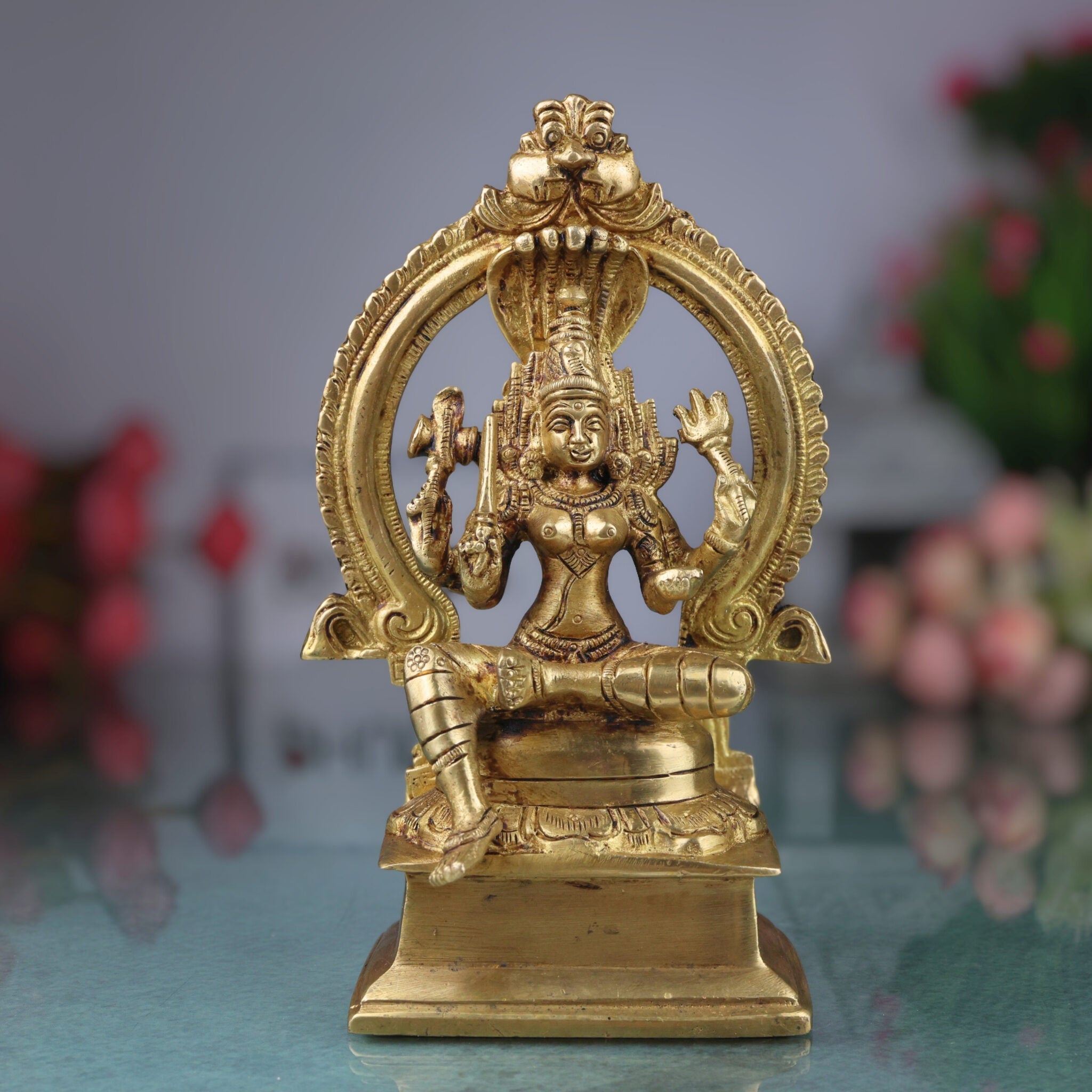 Brass Mariamman Idol Goddess Mariyamman Devi Statue Karumariamman Silai Amman Statues Mariyamma Idols Parvati Murti