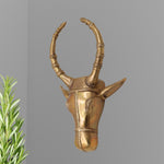 Brass Bull Head Wall Hanging | Nandi Ox Face Sculpture Decor
