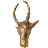 Brass Bull Head Wall Hanging | Nandi Ox Face Sculpture Decor, Gold, 10 Inch, 1 Piece