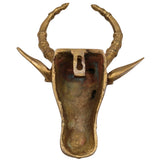 Brass Bull Head Wall Hanging | Nandi Ox Face Sculpture Decor, Gold, 10 Inch, 1 Piece