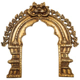 Brass Prabhavali Arch Wall Hanging for Temple & Home Decor, Traditional Prabhawali Frame for Deity, Gold Finish, Gold, 14.5 Inch, 1 Piece