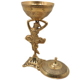 Handmade Brass Fruit Bowl, Peetal Phal Dani Pital Phal Thali Pittal Decorative Velli Pittalam Bowl Traditional Indian Pooja Decor, Gold, 14 Inch, 1 Piece