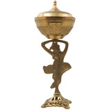 Handmade Brass Fruit Bowl, Peetal Phal Dani Pital Phal Thali Pittal Decorative Velli Pittalam Bowl Traditional Indian Pooja Decor, Gold, 14 Inch, 1 Piece