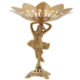 Brass Bowl, Decorative Bowls, Fruit Bowl, Dry Fruit Bowl, Stand, Decor Bowl, Pittal Ka Katora, Gold, 12 Inch, 1 Piece