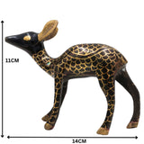 Brass Deer Idol Set of 2 – Peetal Mriga, Harin, Maan & Blackbuck Figurines | Decorative Brass Pittal Axis Deer Statue Showpiece for Home , Gold, 4.5 Inch, 1 Piece
