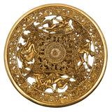 Brass Fruit Bowl Stand, Handcrafted Peetal / Pittal / Decorative Fruit Bowl, Ethnic Indian Kitchen & Home Centerpiece,Gold, 9 Inch, 1 Piece