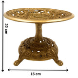 Brass Fruit Bowl Stand, Handcrafted Peetal / Pittal / Decorative Fruit Bowl, Ethnic Indian Kitchen & Home Centerpiece,Gold, 9 Inch, 1 Piece