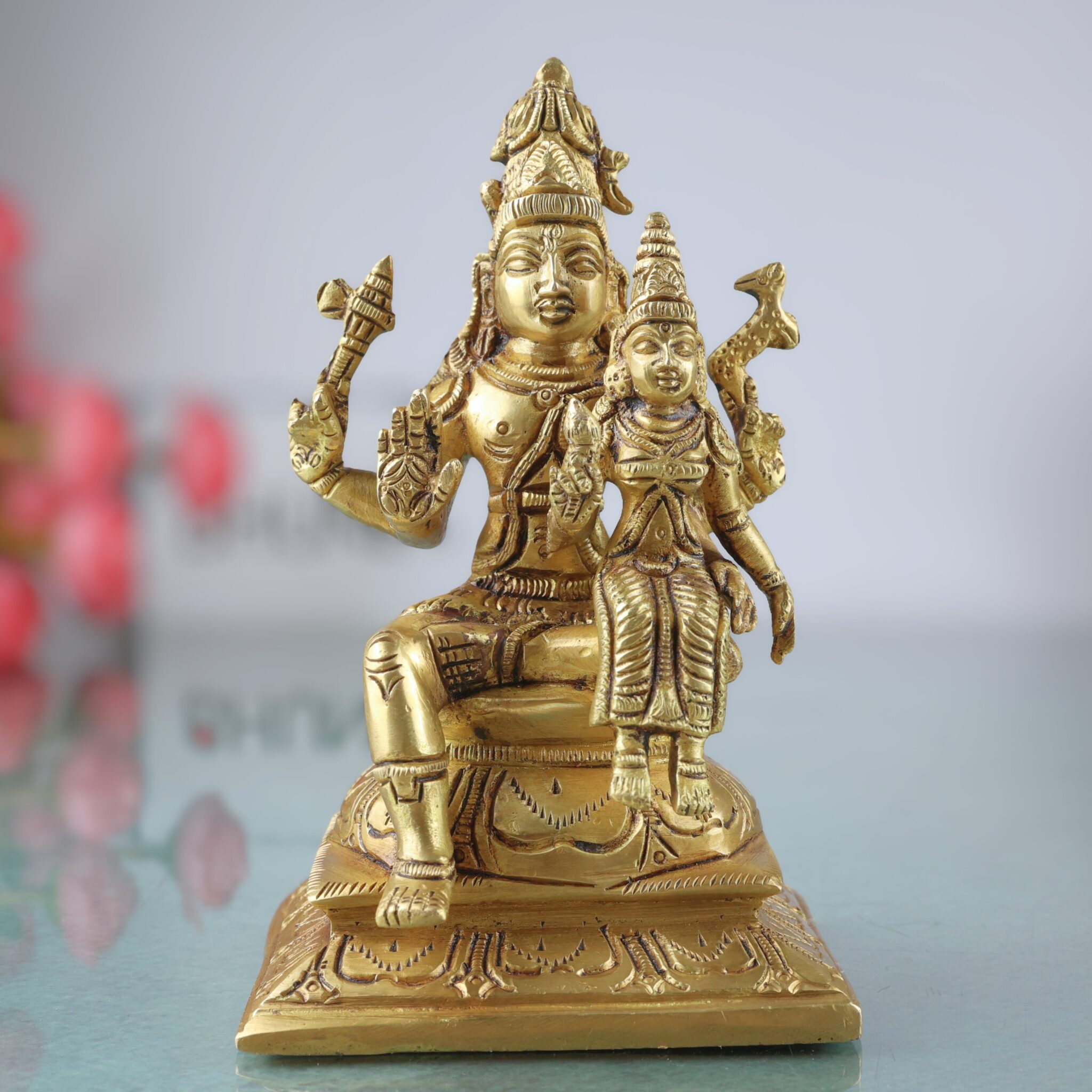 Brass Uma Maheshwara Idol | Uma Shankar Idol|Shiv Parvati Murti | Shiva Parvati Idol |Umamaheshwaram | Umamaheswara | Shiva Family Idol