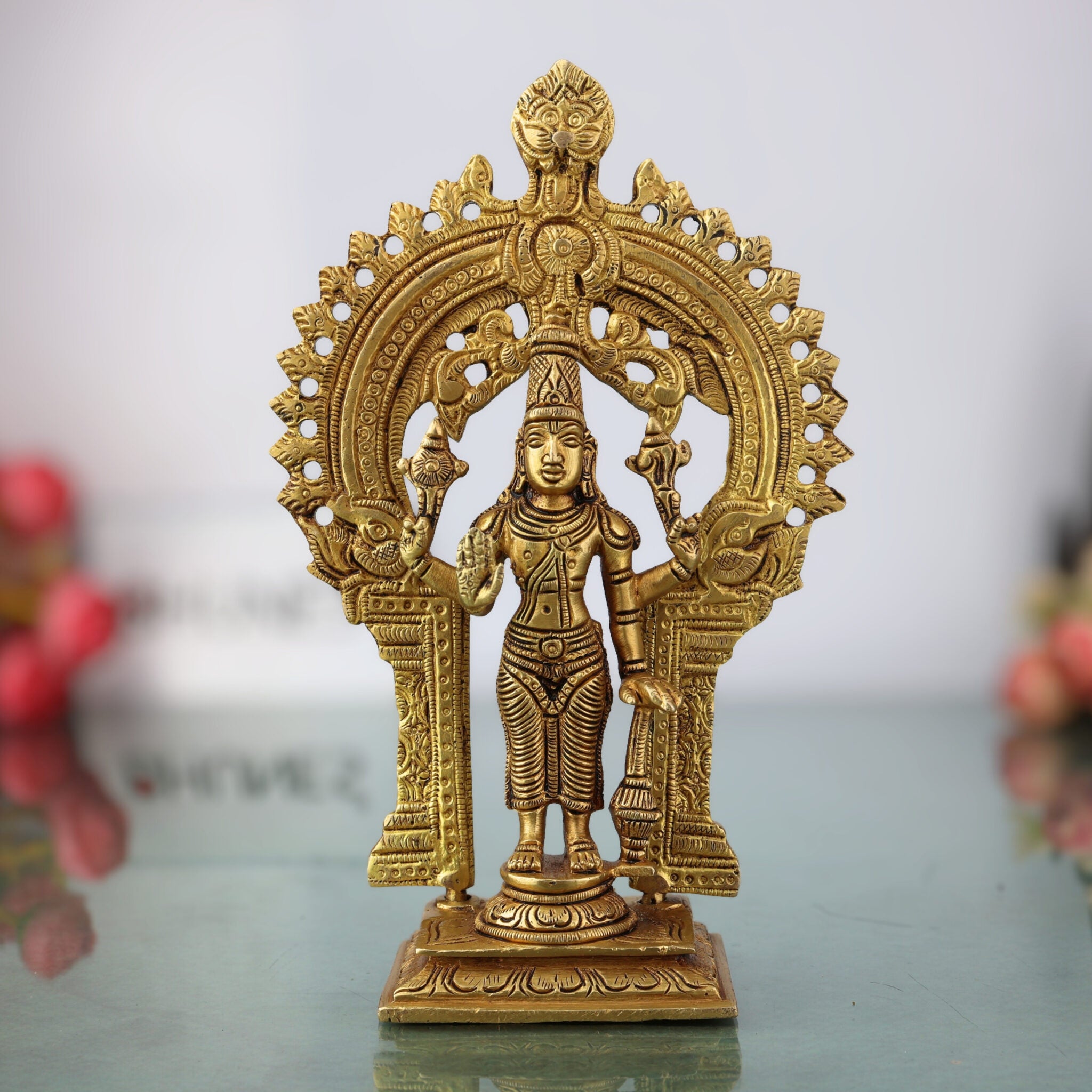 Brass | Vishnu Idol | Lord Vishnu | Vishnu Idol Brass | Vishnu| Murti | Idol | Brass Vishnu Idols For Puja | Brass Narayan Idol | Lakshminarayan| Lakshmi Narayan