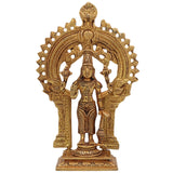 Brass Vishnu Idol | Narayana Murti Statue | Venkateswara Balaji Vigraha | Govinda Padmanabha Brass Sculpture | Pooja & Home Decor Idol, Gold, 7.5 Inch, 1 Piece