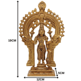 Brass Vishnu Idol | Narayana Murti Statue | Venkateswara Balaji Vigraha | Govinda Padmanabha Brass Sculpture | Pooja & Home Decor Idol, Gold, 7.5 Inch, 1 Piece