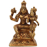 Brass Vishnu Lakshmi Idol | Lakshmi Narayan Murti | Lakshmi Narayana Vigraha | Pital Lakshmi Narayan Statue for Pooja, Home Decor & Gifts, Gold, 5 Inch, 1 Piece