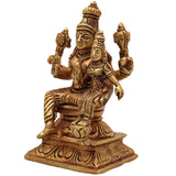 Brass Vishnu Lakshmi Idol | Lakshmi Narayan Murti | Lakshmi Narayana Vigraha | Pital Lakshmi Narayan Statue for Pooja, Home Decor & Gifts, Gold, 5 Inch, 1 Piece