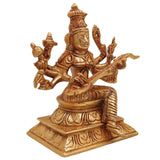 Brass Handcrafted Raja Matangi Devi Idol, Tantric Mahavidya Uchchhishta Chandalini Murti for Temple & Home Decor, Gold, 6 Inch, 1 Piece