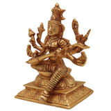 Brass Handcrafted Raja Matangi Devi Idol, Tantric Mahavidya Uchchhishta Chandalini Murti for Temple & Home Decor, Gold, 6 Inch, 1 Piece