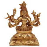 Brass Handcrafted Raja Matangi Devi Idol, Tantric Mahavidya Uchchhishta Chandalini Murti for Temple & Home Decor, Gold, 6 Inch, 1 Piece