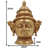Handcrafted Brass Gowri Face Idol – Parvati | Mahagauri | Gauri | Devi Head Murti for Pooja, Temple, Home Decor & Gifting, Gold, 9 Inch, 1 Piece