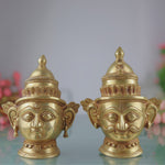 Brass Shivaparwathi Face |Lord Shiva Face | Gowri Head | Shiva Brass |Shankar Murti For Gift| Shiva Brass Statue | Shiva And Gowri Face