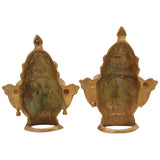 Brass Shiv Parvati Head Idol, Sivaparvathi Pital Face Statue, Handmade Pittal Uma Gauri Murti for Home Decor & Puja, Gold, 9 Inch, 1 Piece