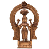 Bronze Handcrafted Annapurna Devi Idol | Panchaloha Annapurneshwari Murti for Home Temple Decor, Gold, 12.5 Inch, 1 Piece