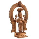 Bronze Handcrafted Annapurna Devi Idol | Panchaloha Annapurneshwari Murti for Home Temple Decor, Gold, 12.5 Inch, 1 Piece