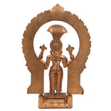Bronze Handcrafted Annapurna Devi Idol | Panchaloha Annapurneshwari Murti for Home Temple Decor, Gold, 12.5 Inch, 1 Piece