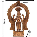 Bronze Handcrafted Annapurna Devi Idol | Panchaloha Annapurneshwari Murti for Home Temple Decor, Gold, 12.5 Inch, 1 Piece