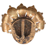 Handcrafted Panchaloha Kaal Bhairav face Idol | Bronze Kala Bhairava | Batuk, Kapala & Ugra Bhairava Murti | South Indian Chola Art,Gold, 9 Inch, 1 Piece