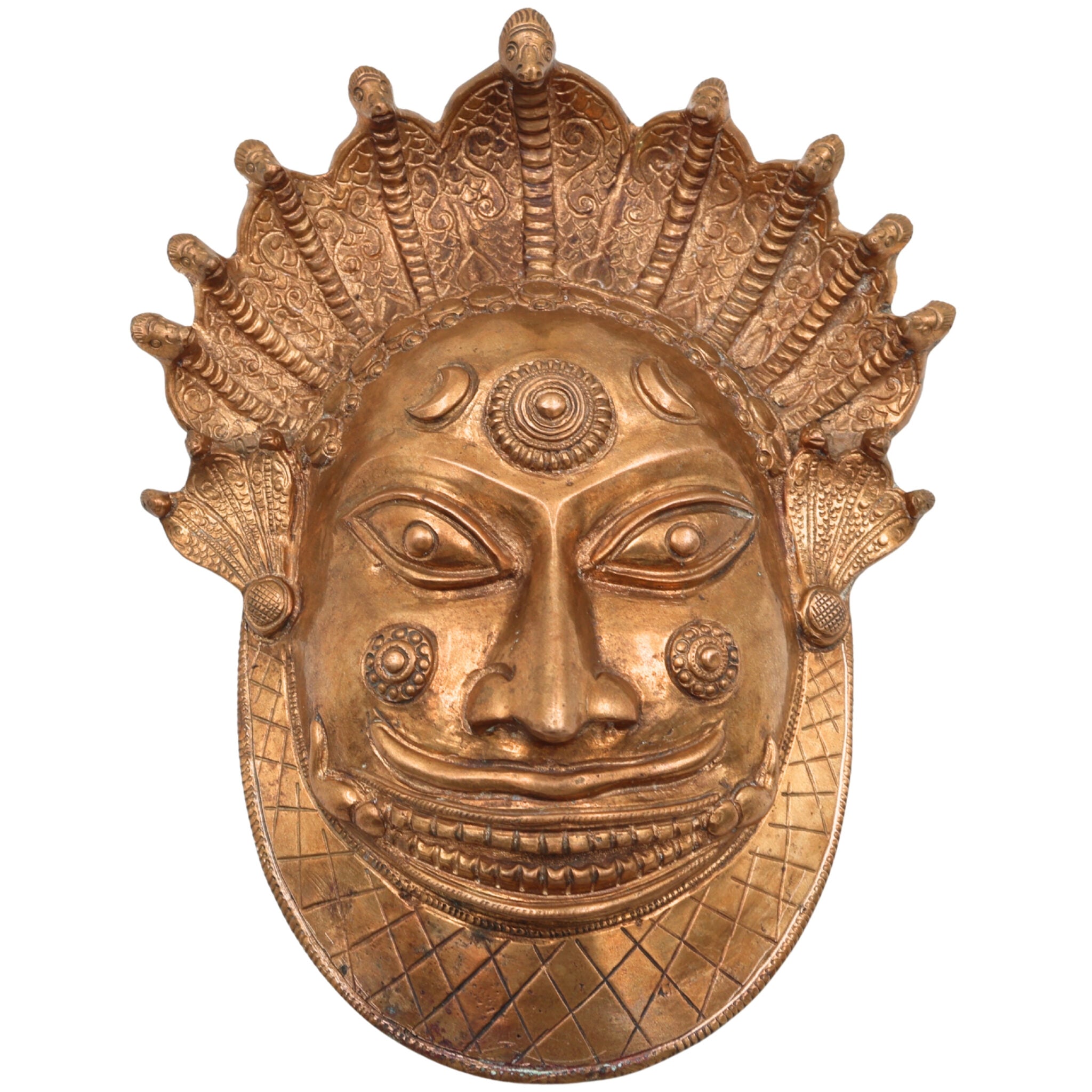 Handcrafted Bronze Bhairava face Idol