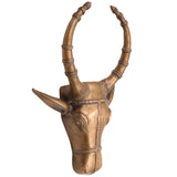 Handcrafted Bronze Nandi Idol | Panchaloha Nandhi Murti | Devotional Bull Head Sculpture for Pooja & Temple Decor,Gold, 10 Inch, 1 Piece